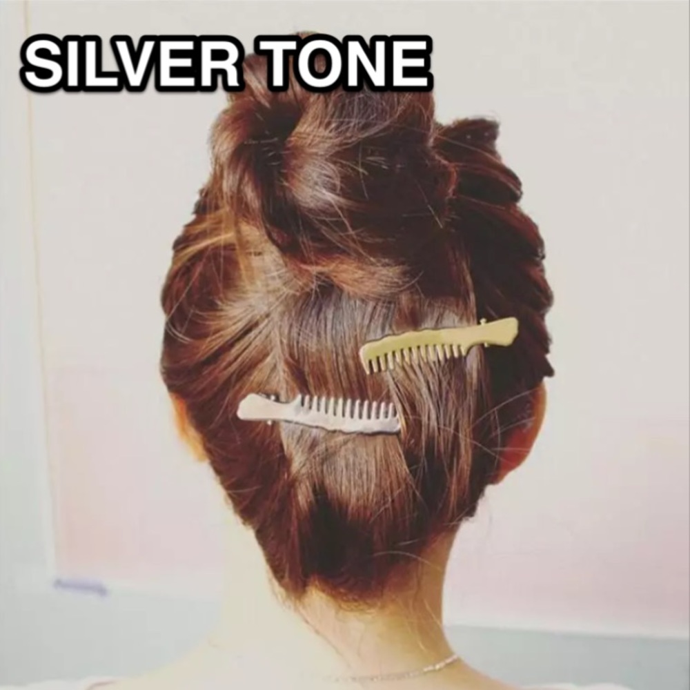 ⚜️[𝟯/$𝟭𝟴]⚜️Comb Silver Simple Hair Clip NEW - Picture 10 of 10
